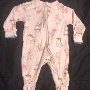 Old Navy Pink Animal Print Kids Footie​